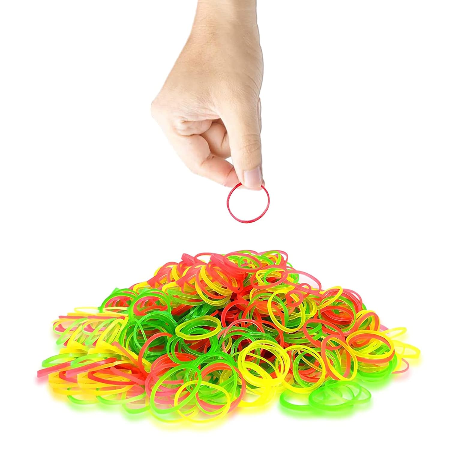 GLUN® Elastic Bands 2 Inches Fluorescent Color Rubber Band for School, Home and Office use High-Quality, Durable and Bright Pack 50 Grams